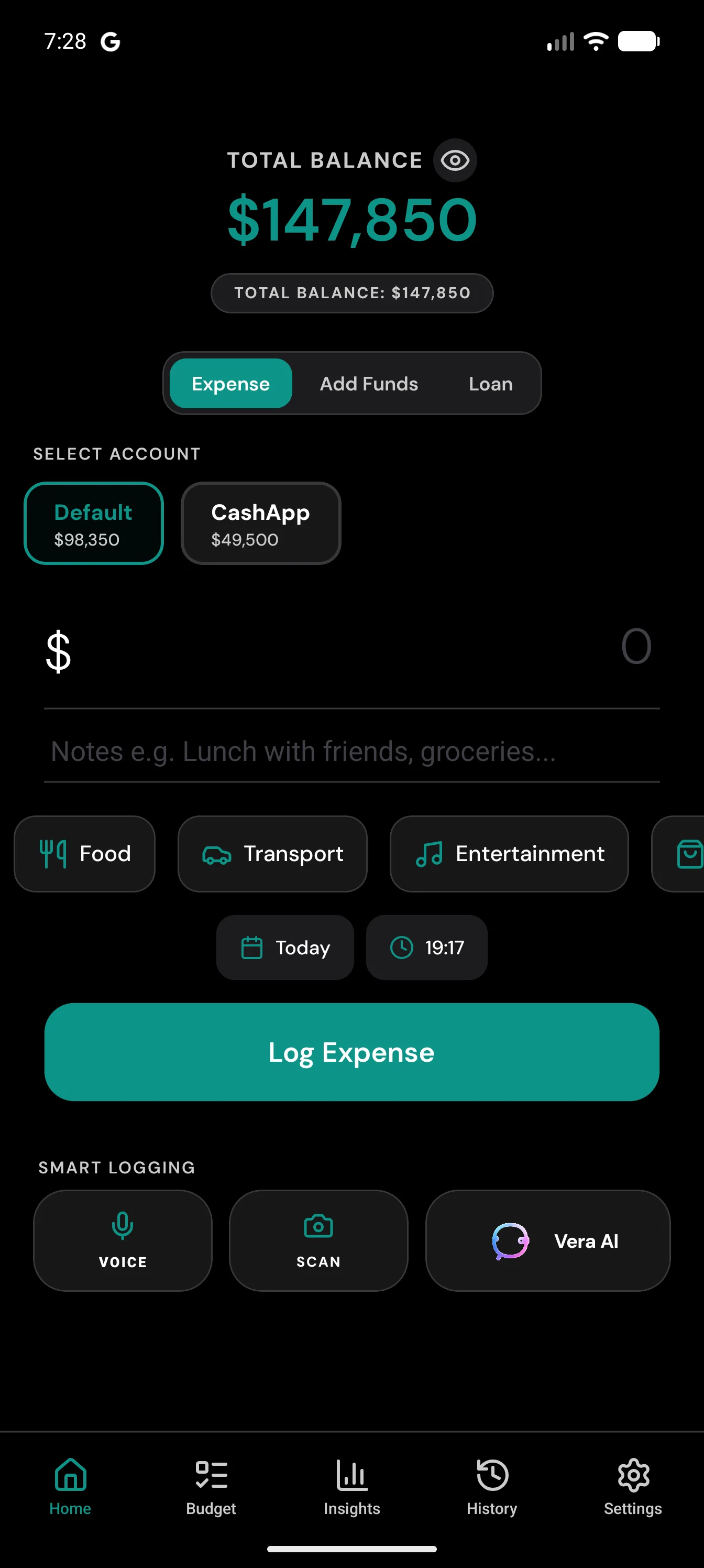Vera app screenshot 1